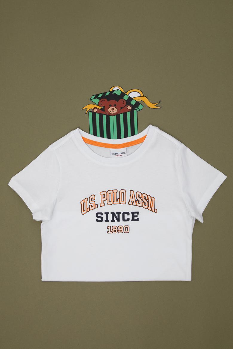 Erkek Çocuk Beyaz Bisiklet Yaka Tişört - 50295397008