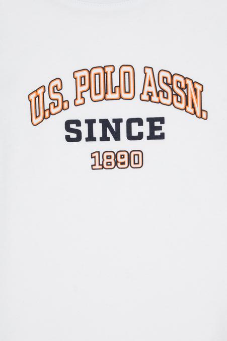 Erkek Çocuk Beyaz Bisiklet Yaka Tişört