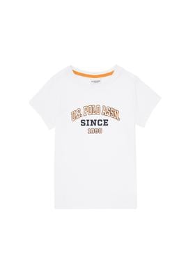 Erkek Çocuk Beyaz Bisiklet Yaka Tişört - 50295397008