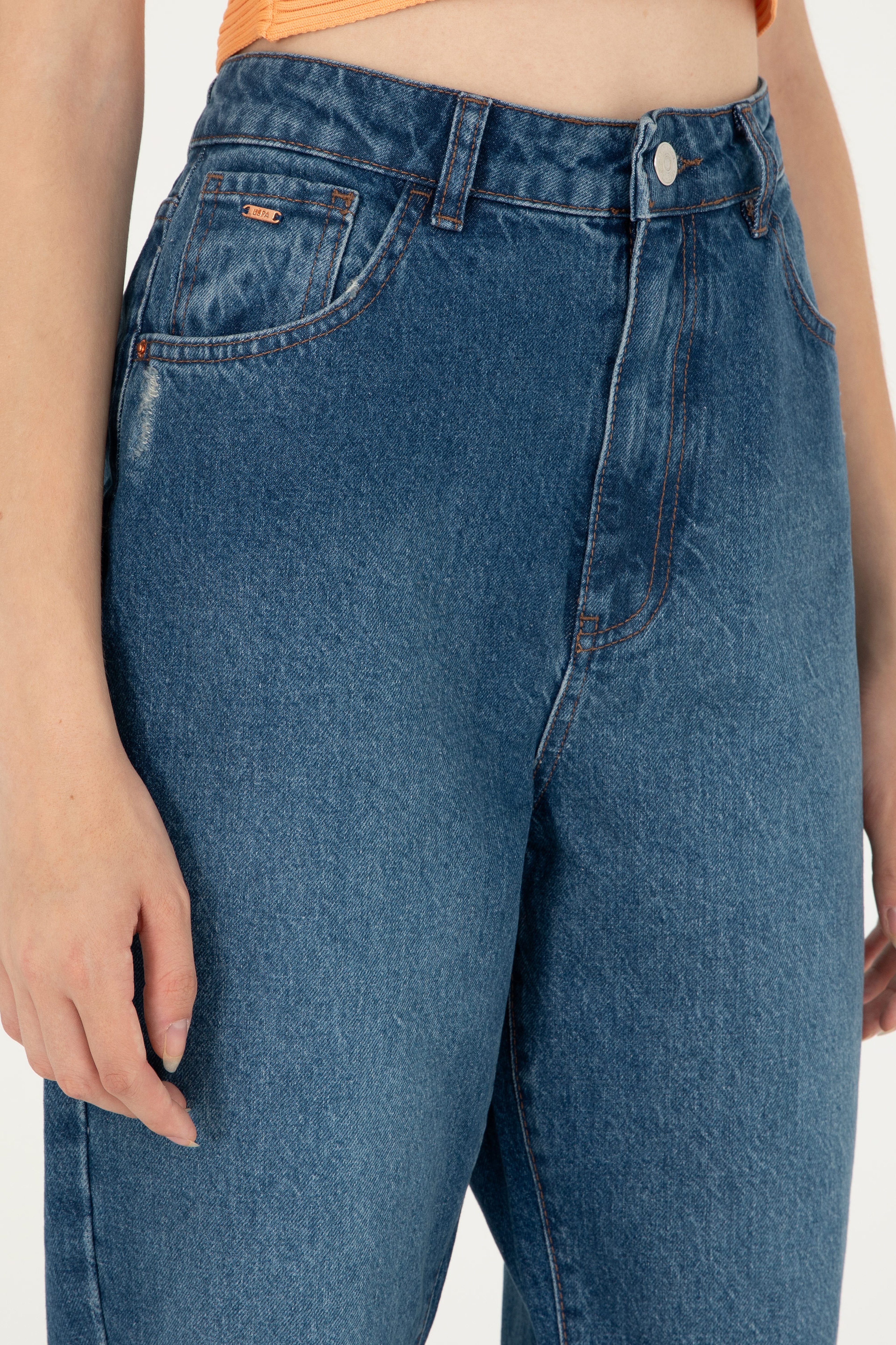 Kadın Mavi Jean Pantolon - Image 5