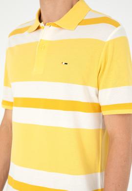 Erkek Regular Fit Polo Yaka Sarı Tişört - 50282026031