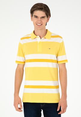 Erkek Regular Fit Polo Yaka Sarı Tişört - 50282026031