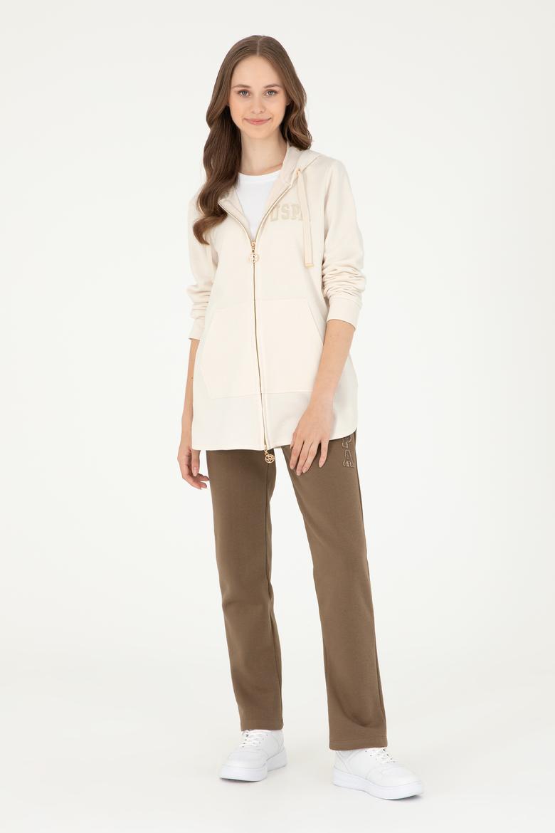 Kadın Krem Kapüşonlu Sweatshirt - 50289545064