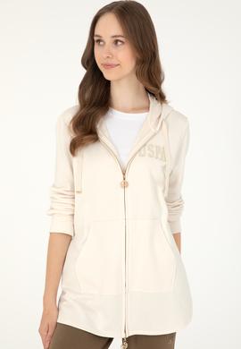 Kadın Krem Kapüşonlu Sweatshirt - 50289545064