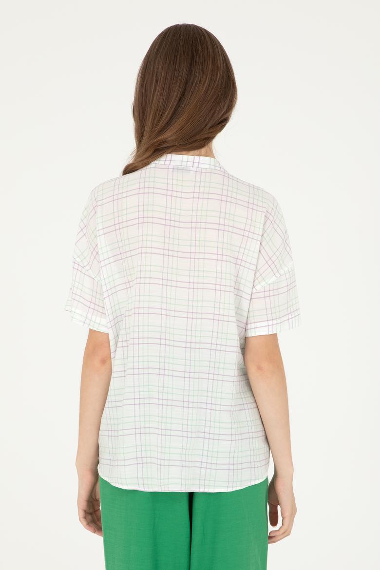 Kadın Mint Kısa Kollu Gömlek - 50283551004