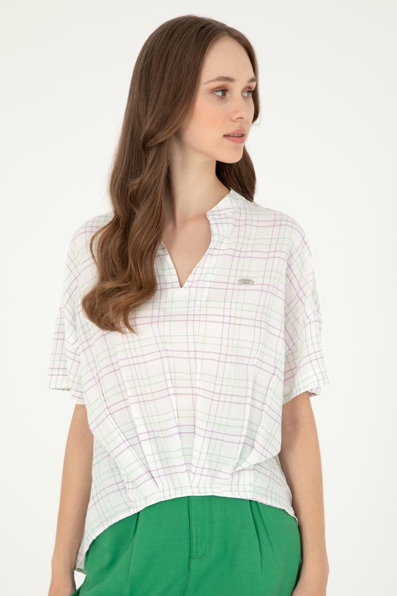 Kadın Mint Kısa Kollu Gömlek - 50283551004