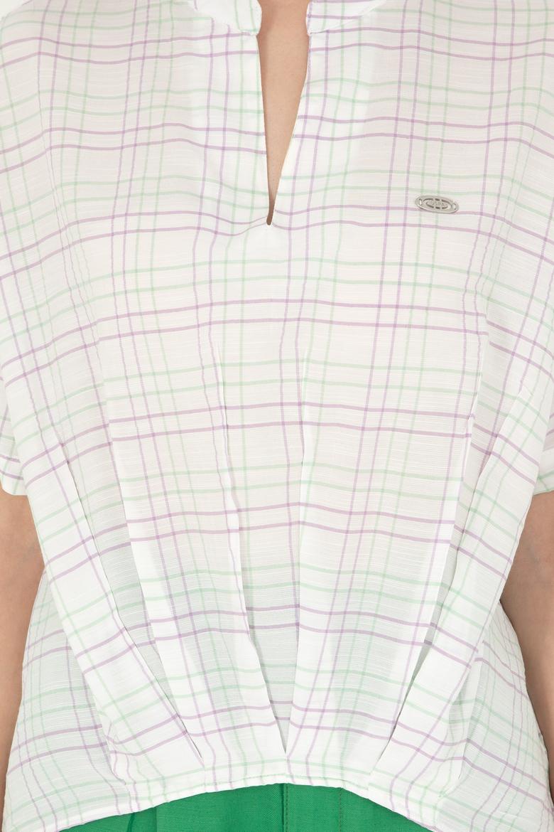 Kadın Mint Kısa Kollu Gömlek - 50283551004