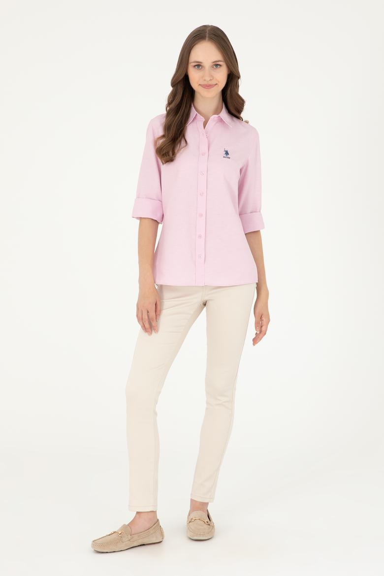 Kadın Manolya Uzun Kollu Basic Gömlek - 50283988023