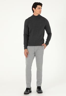 Erkek Slim Fit Gri Kanvas Pantolon - 50291196045