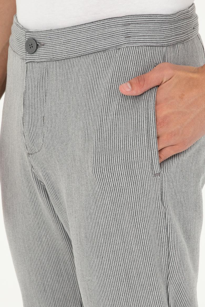 Erkek Slim Fit Gri Kanvas Pantolon - 50291196045