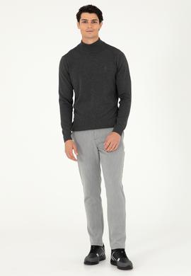 Erkek Slim Fit Gri Kanvas Pantolon - 50291196045