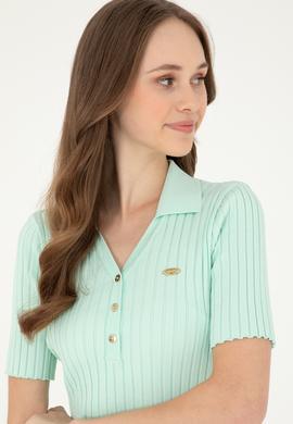 Kadın Su Yeşili Mini Boy Triko Elbise - 50280475025