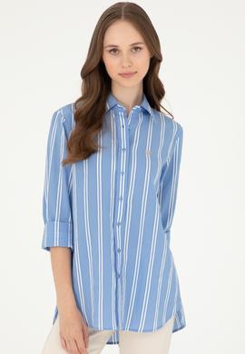 Kadın Saks Uzun Kollu Gömlek - 50283644003