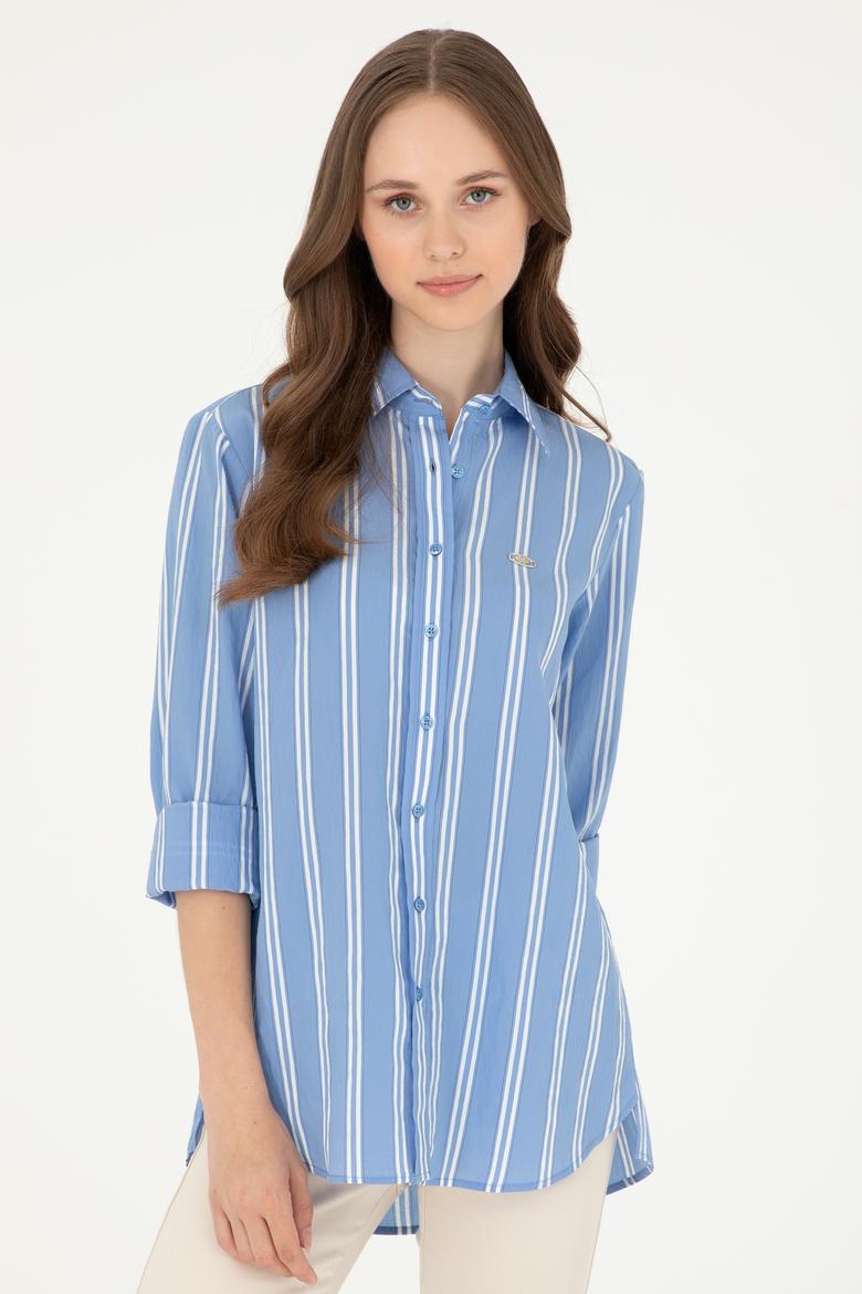 Kadın Saks Uzun Kollu Gömlek