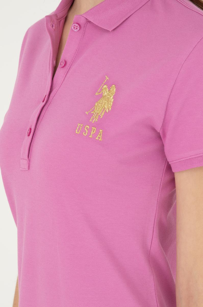 Kadın Pembe Polo Yaka Mini Boy Örme Elbise