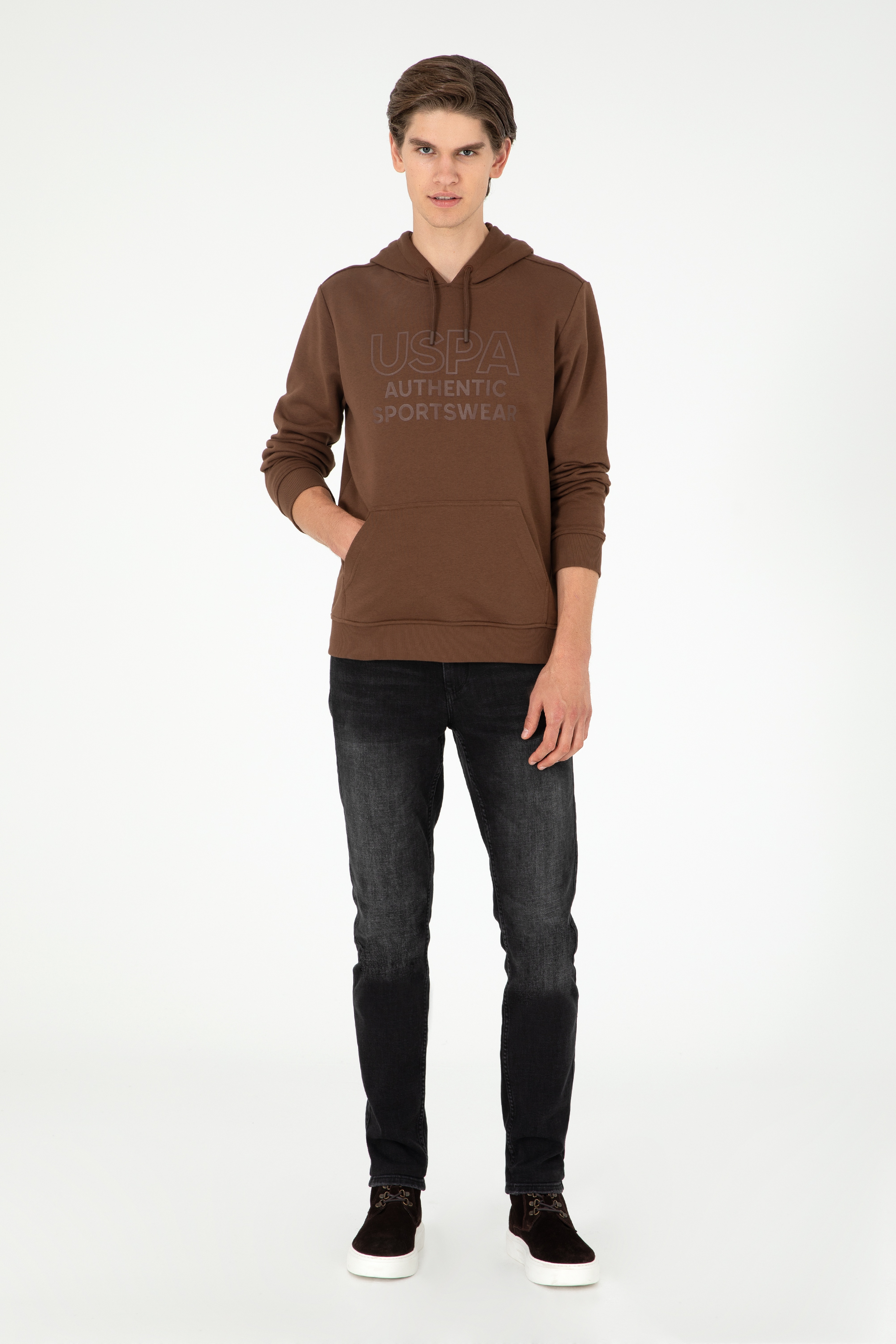Erkek Kahverengi Sweatshirt