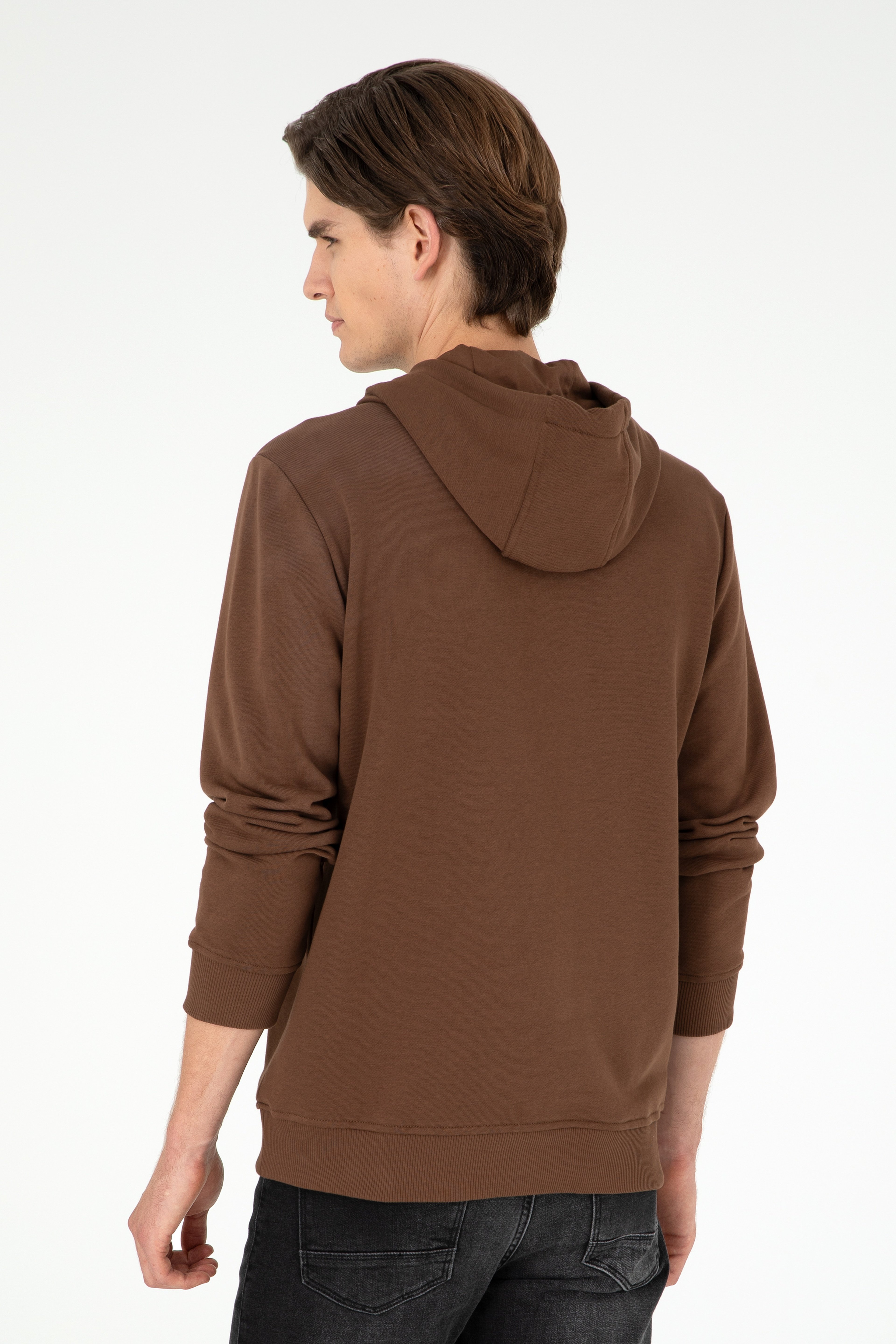 Erkek Kahverengi Sweatshirt - Image 5