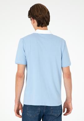 Erkek Regular Fit Polo Yaka Açık Mavi Tişört - 50288490007