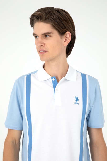 Erkek Regular Fit Polo Yaka Açık Mavi Tişört