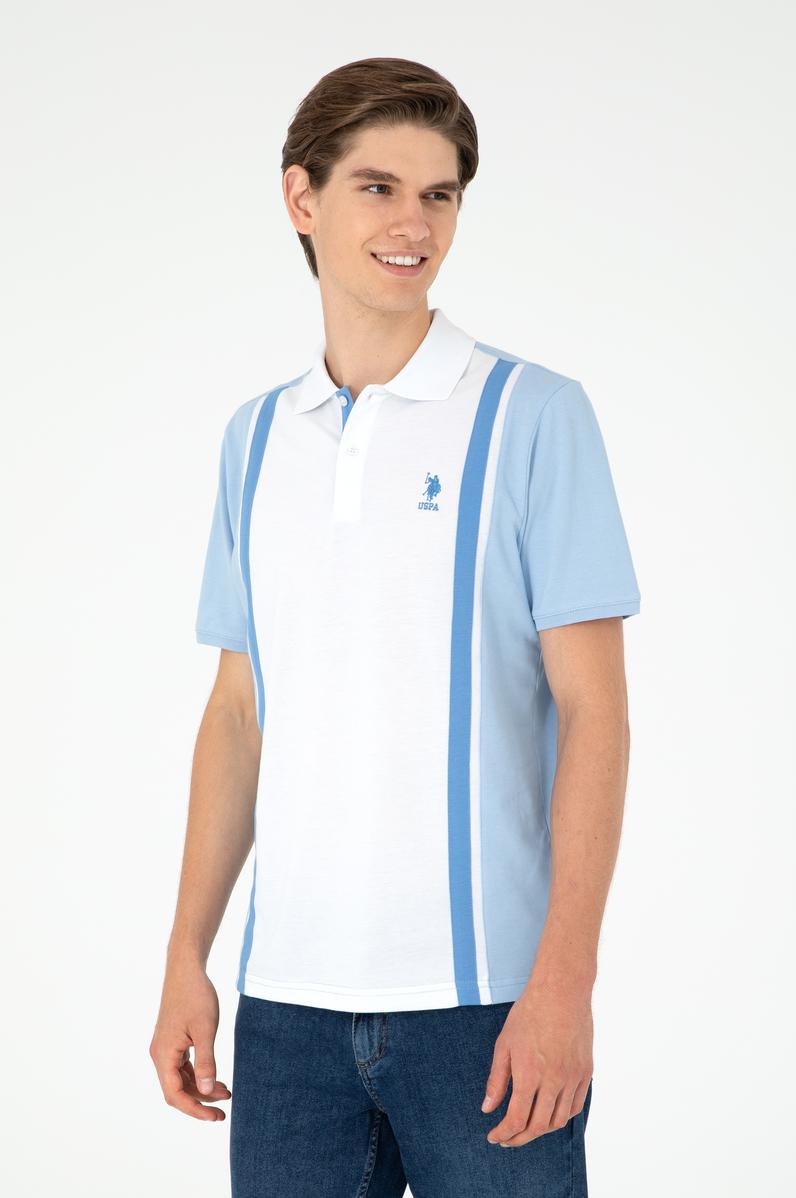 Erkek Regular Fit Polo Yaka Açık Mavi Tişört