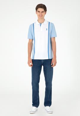 Erkek Regular Fit Polo Yaka Açık Mavi Tişört - 50288490007