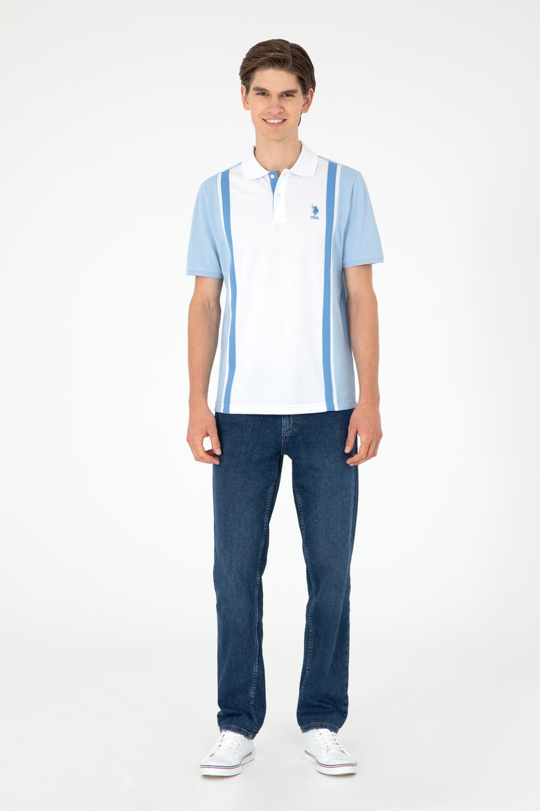 Erkek Regular Fit Polo Yaka Açık Mavi Tişört - 50288490007