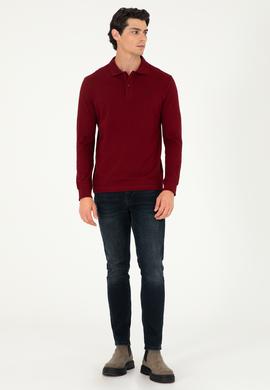 Erkek Bordo Basic Sweatshirt - 50295169017