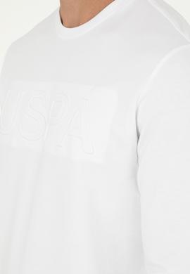 Erkek Regular Fit Bisiklet Yaka Beyaz Basic Sweatshirt - 50289058136