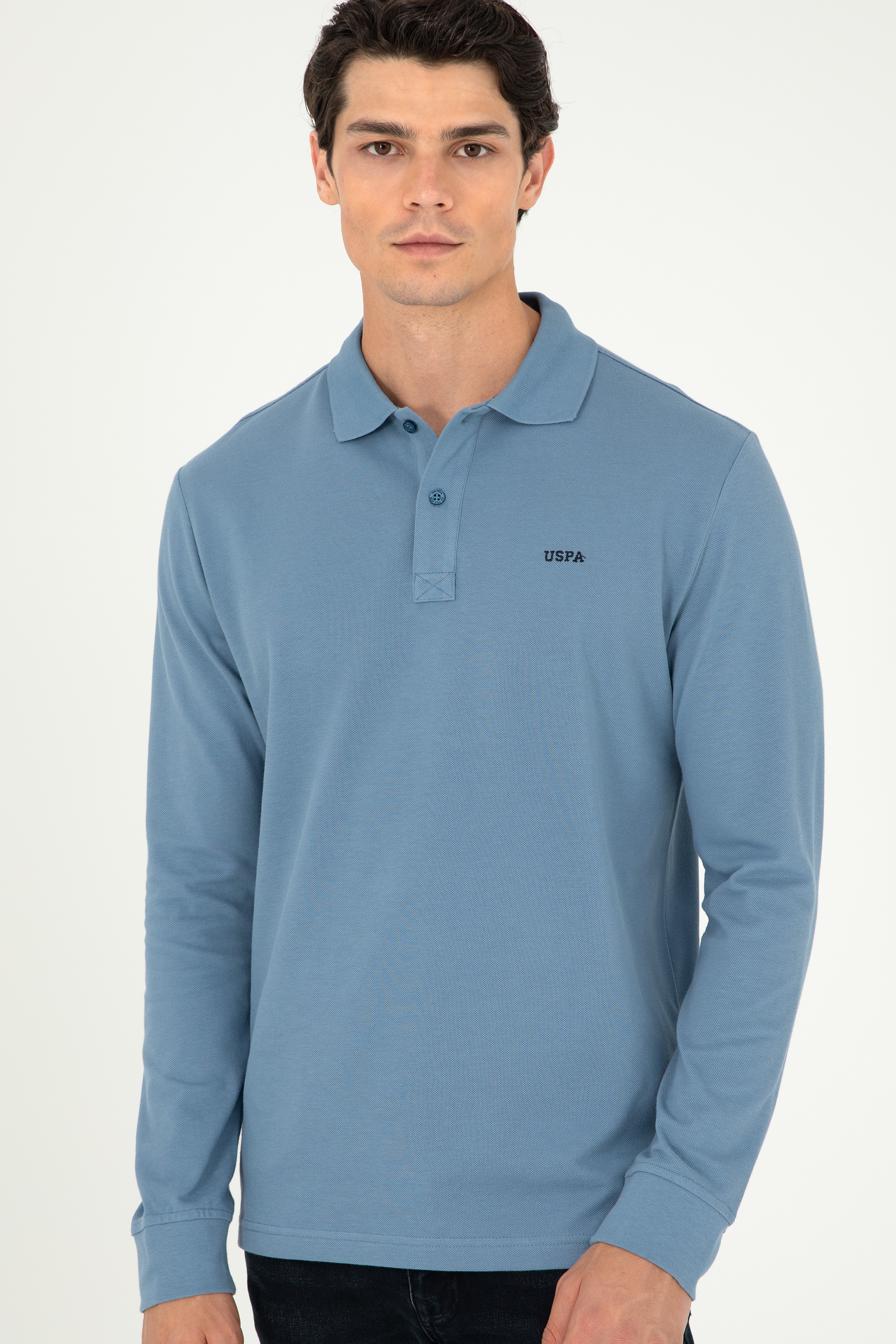 Erkek Koyu Mavi Basic Sweatshirt