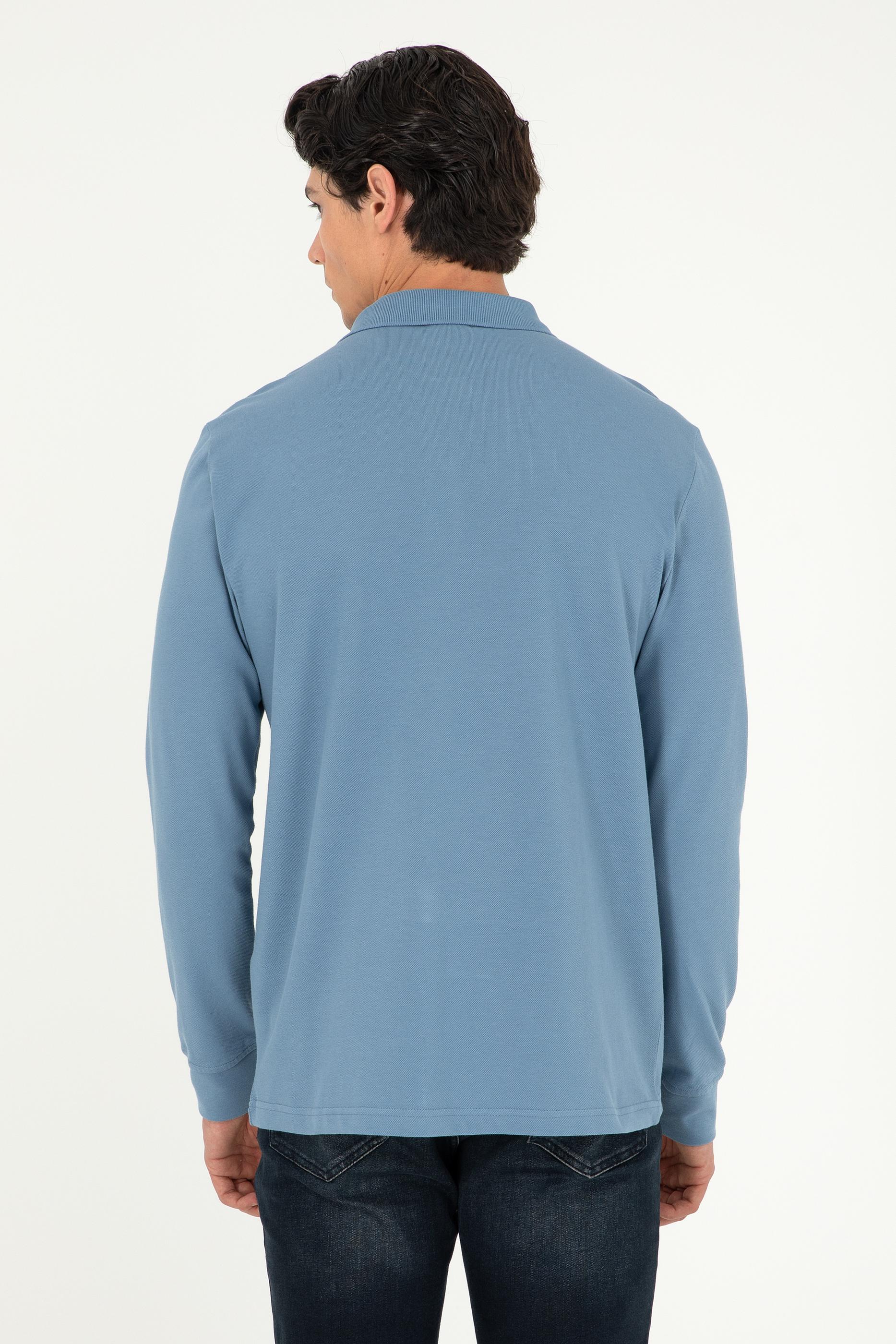 Erkek Koyu Mavi Basic Sweatshirt
