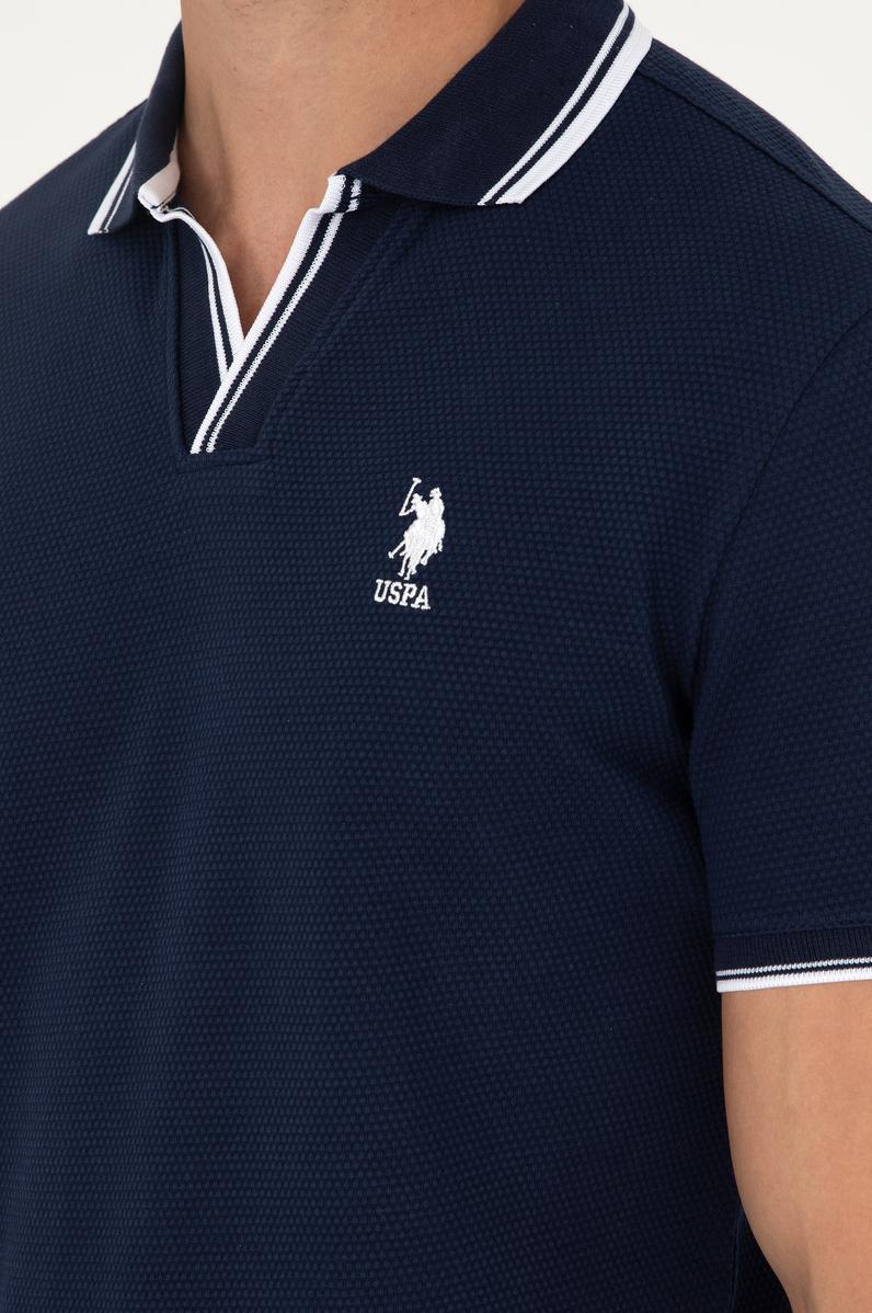 Erkek Slim Fit Polo Yaka Lacivert Tişört