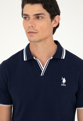 Erkek Slim Fit Polo Yaka Lacivert Tişört - 50285158029