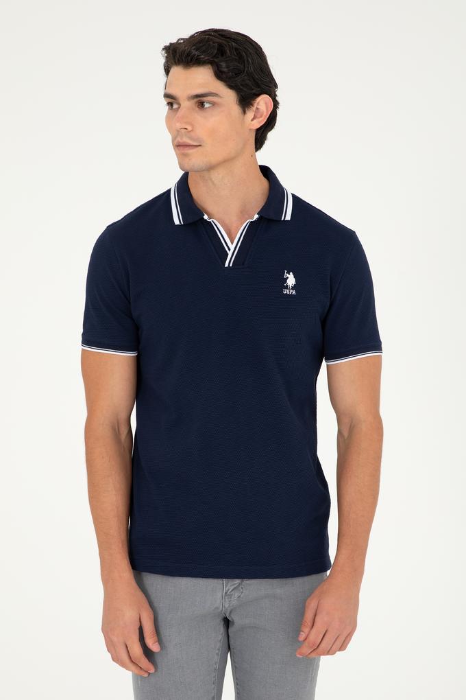 Erkek Slim Fit Polo Yaka Lacivert Tişört