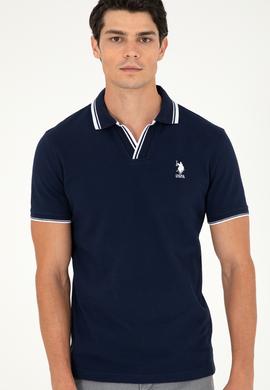 Erkek Slim Fit Polo Yaka Lacivert Tişört - 50285158029