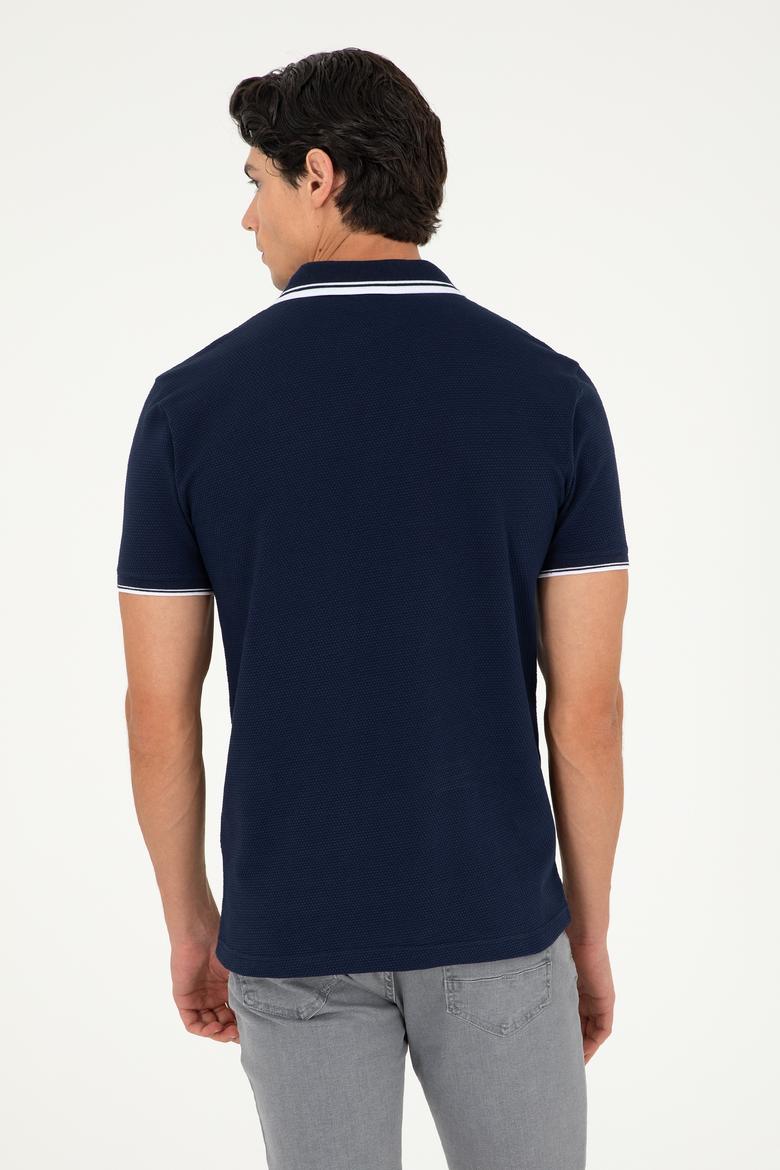 Erkek Slim Fit Polo Yaka Lacivert Tişört - 50285158029