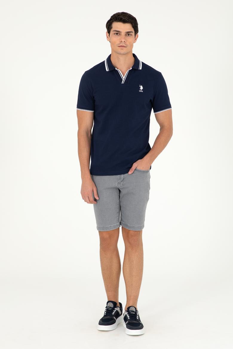 Erkek Slim Fit Polo Yaka Lacivert Tişört - 50285158029