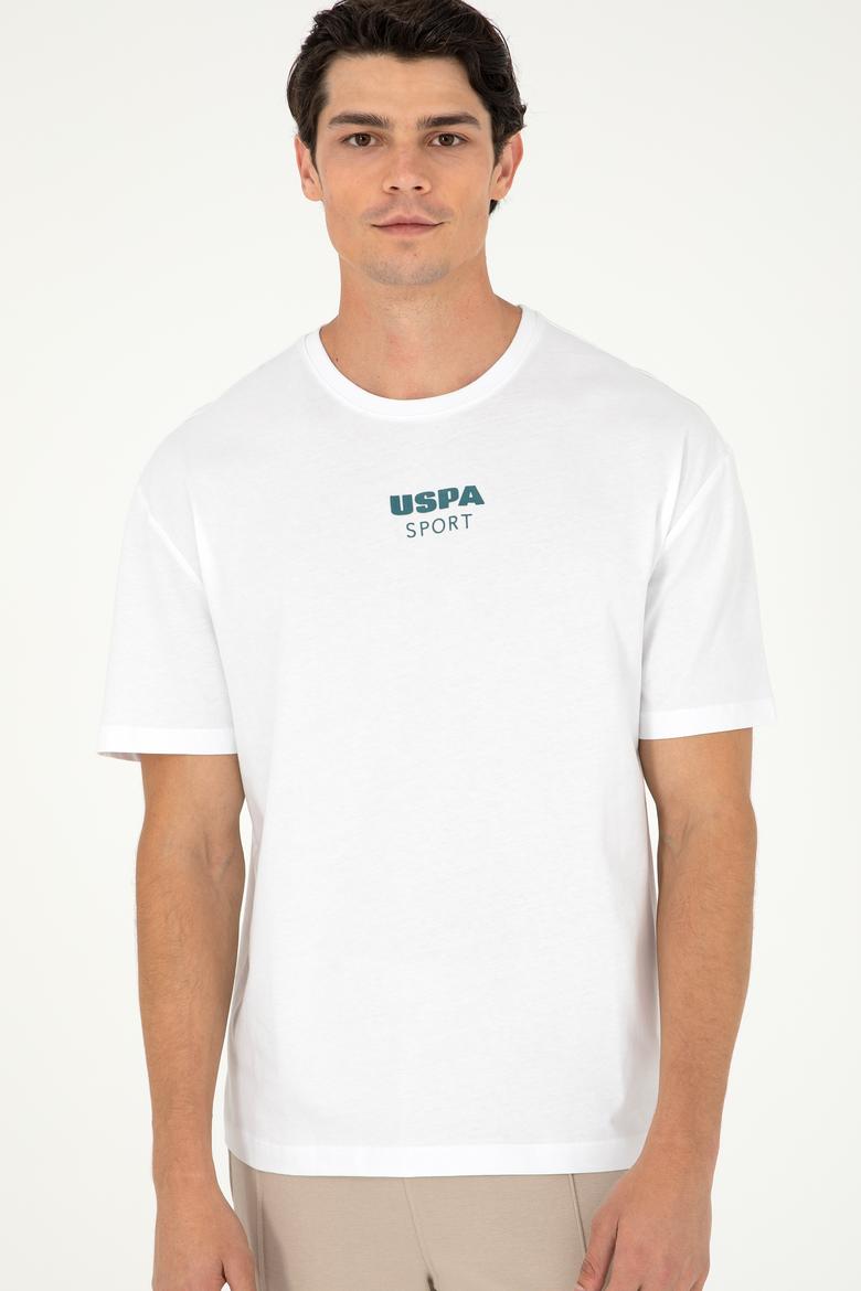 Erkek Comfort Fit Bisiklet Yaka Beyaz Tişört - 50281686011