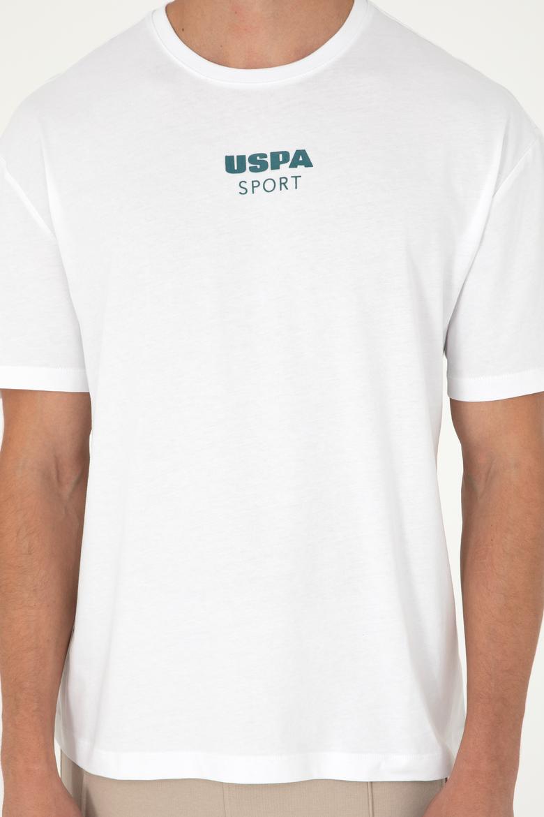 Erkek Comfort Fit Bisiklet Yaka Beyaz Tişört - 50281686011