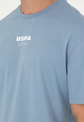 Erkek Comfort Fit Bisiklet Yaka İndigo Tişört - 50281686037