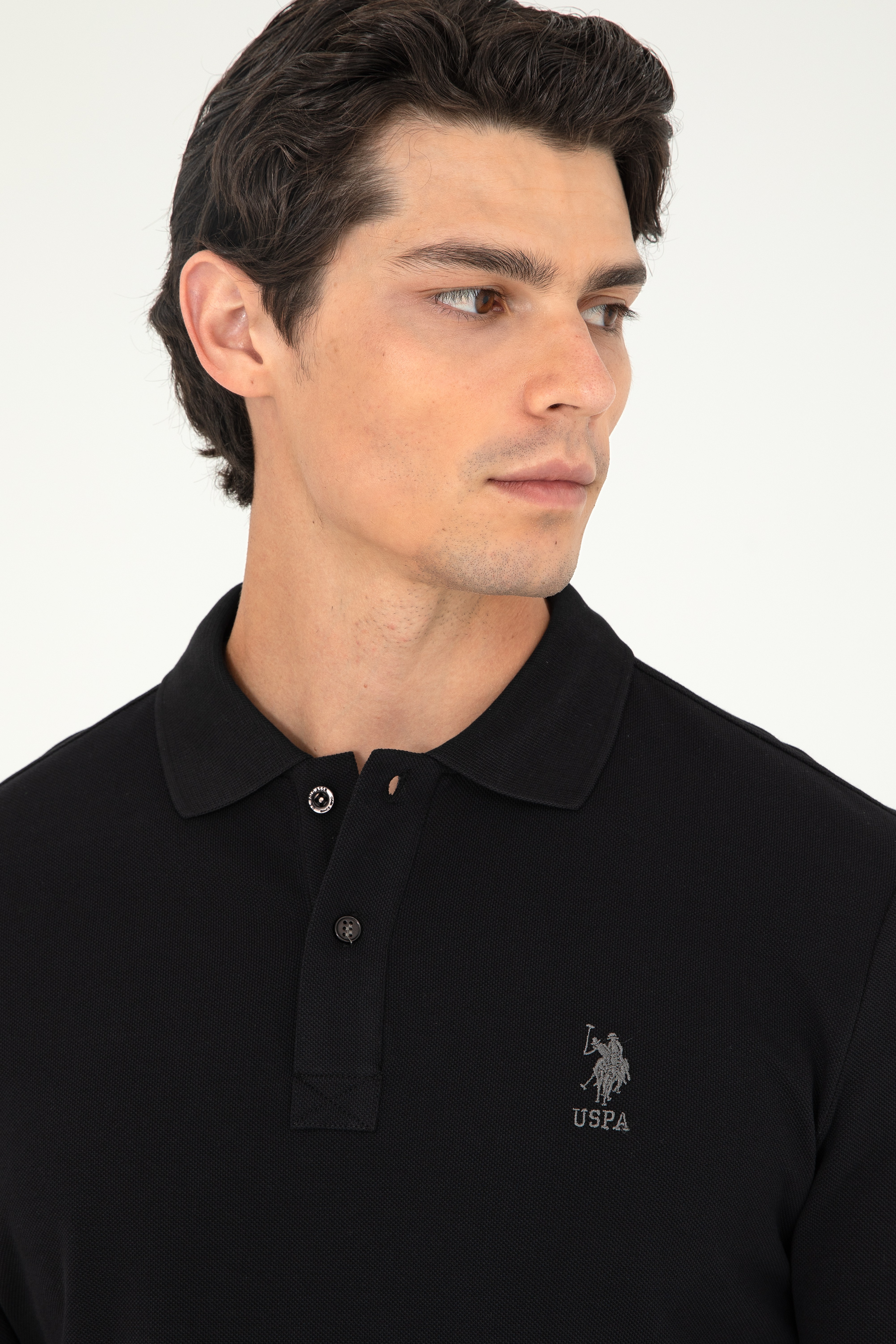 Erkek Siyah Basic Sweatshirt - Image 2