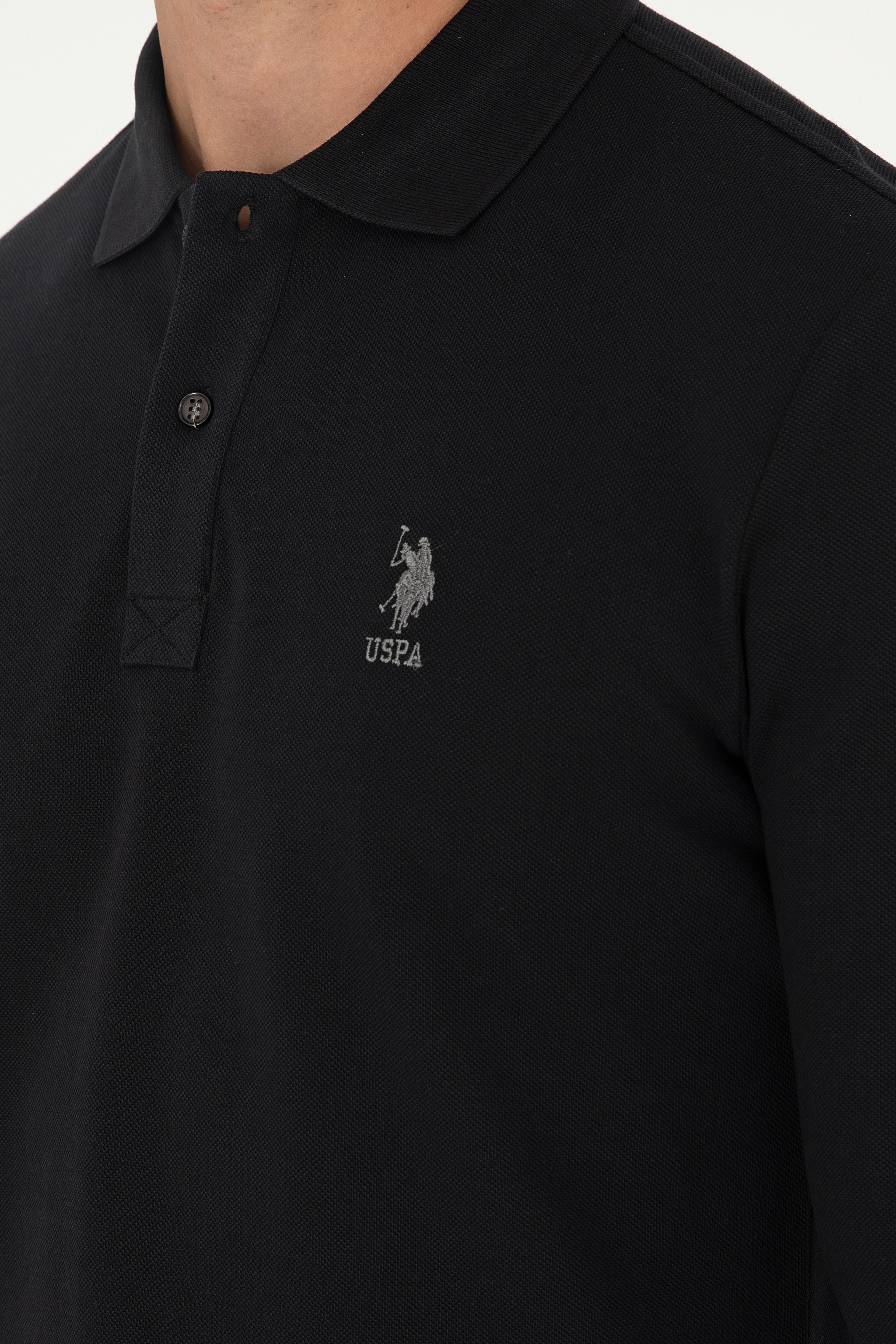 Erkek Siyah Basic Sweatshirt - Image 7