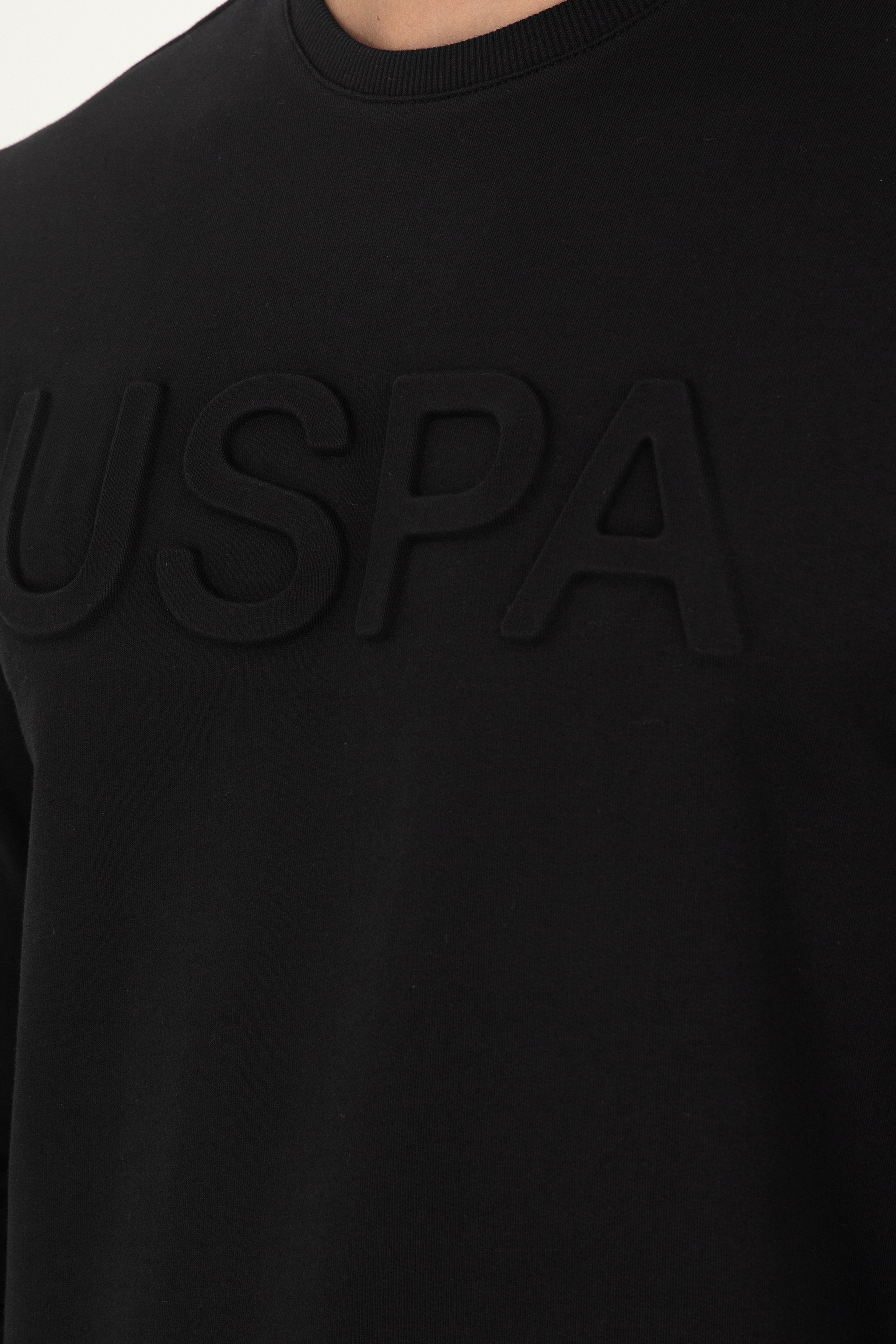Erkek Regular Fit Bisiklet Yaka Siyah Basic Sweatshirt - Image 7
