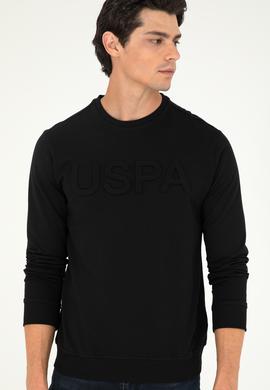 Erkek Regular Fit Bisiklet Yaka Siyah Basic Sweatshirt - 50289058016