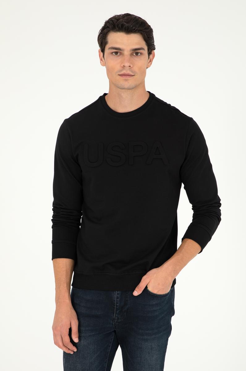Erkek Regular Fit Bisiklet Yaka Siyah Basic Sweatshirt