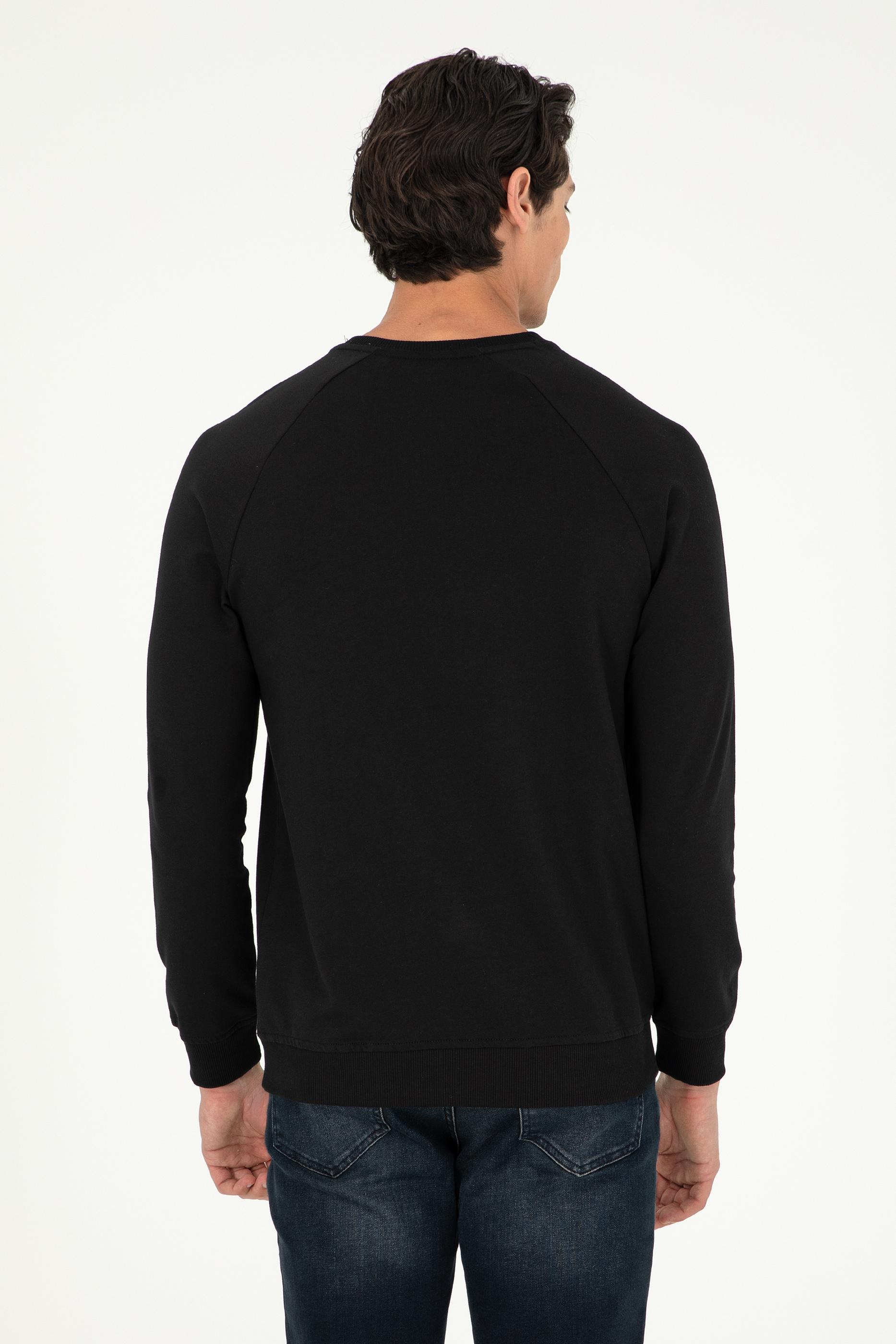 Erkek Siyah Basic Sweatshirt