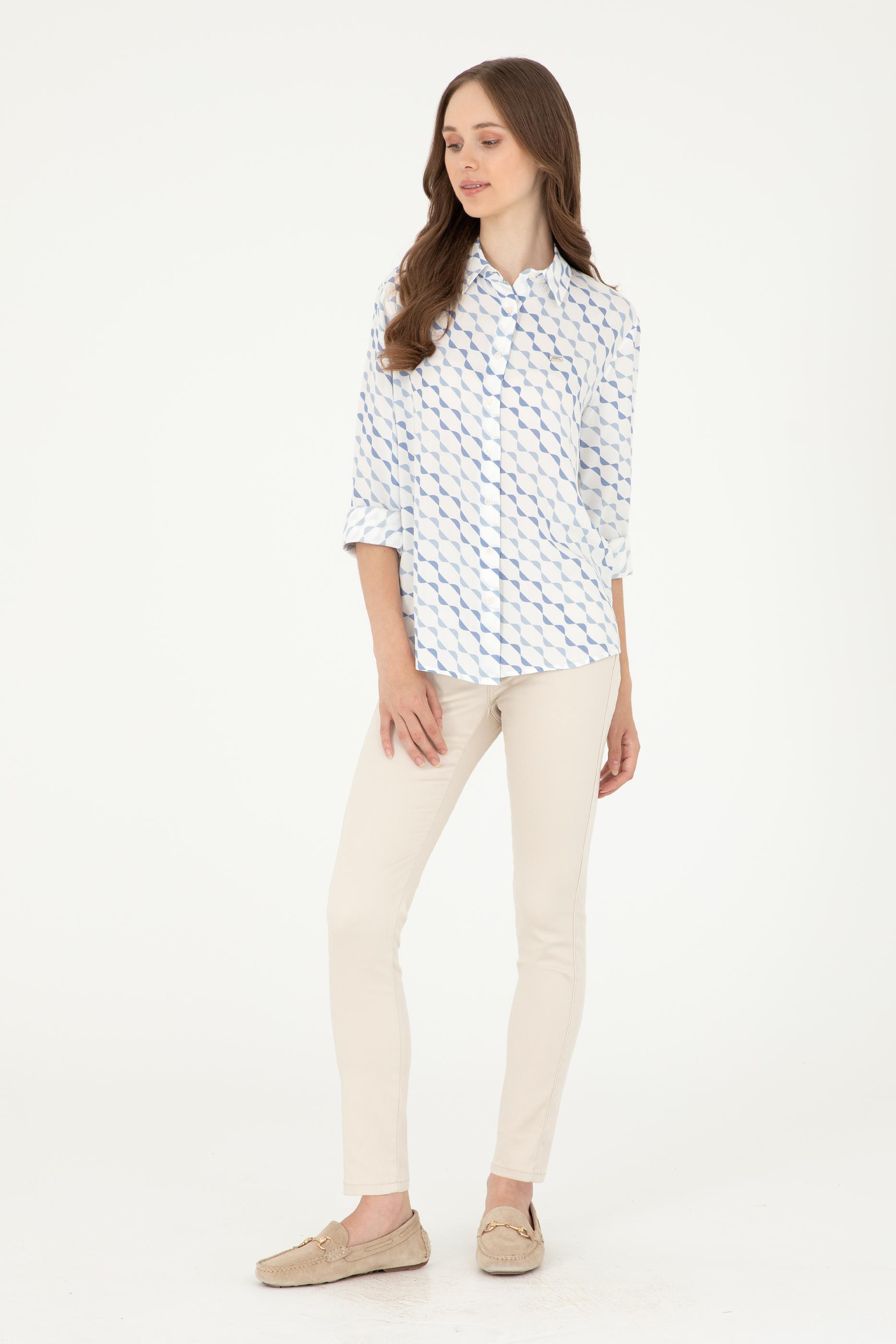 Kadın Saks Uzun Kollu Gömlek