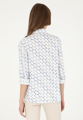 Kadın Saks Uzun Kollu Gömlek - 50280959012