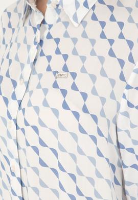 Kadın Saks Uzun Kollu Gömlek - 50280959012