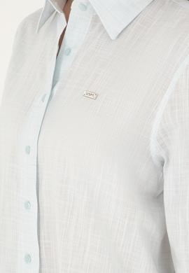 Kadın Açık Mavi Uzun Kollu Gömlek - 50283751013