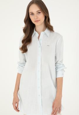 Kadın Açık Mavi Uzun Kollu Gömlek - 50283751013